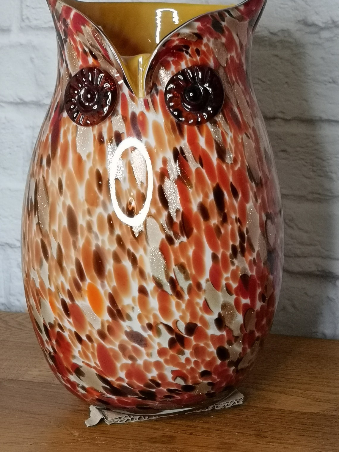 Immaculate 1960s retro Murano owl vase in a beautiful variety Etsy