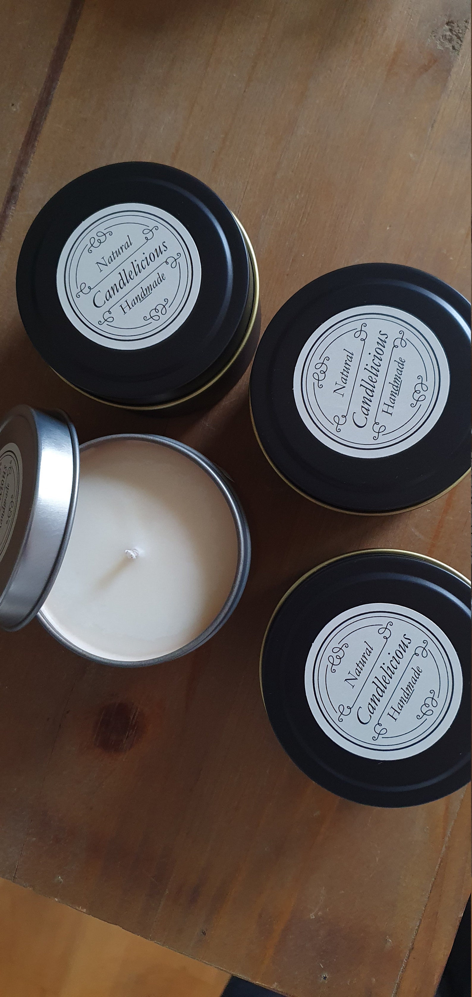 Unscented soy wax candle handmade glass jars with lid and bow Etsy