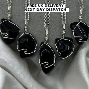 Black Tourmaline Necklace, Healing Crystal Pendant, Grounding Protection Anxiety Positive Energy, Natural Stone Handmade Jewelry