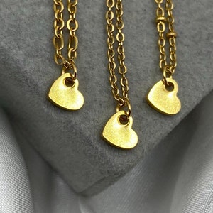 Gold Heart Dainty Necklace Pendant Chain Stainless Steel Tarnish Resistant