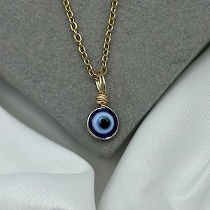 Blau Auge Halskette, Auge Anhänger Kette Gold Evil Eye Halsketten Zierliche Evil Eye Nazar Halskette Geschenke für Sie Brautjungfer Geschenke Geschenk für Sie