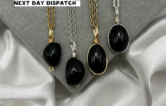 Black protection crystal sale necklace