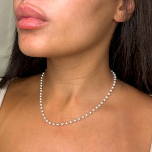 Dainty Gold Pearl Necklace, Multiple Pearl Necklace, Jewelry Tiny Pearls  Choker Bridesmaid Gift Wedding Bridal Jewellery