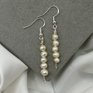Pearl Drop Earrings Silver: Handmade Bridal Jewellery, June Birthstone