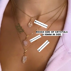 Dainty Healing Crystal Necklaces Gold Boho Amethyst Rose Quartz Green Aventurine Blue Lace Agate Citrine Natural Stone Wire Wrap Pendant zdjęcie 7