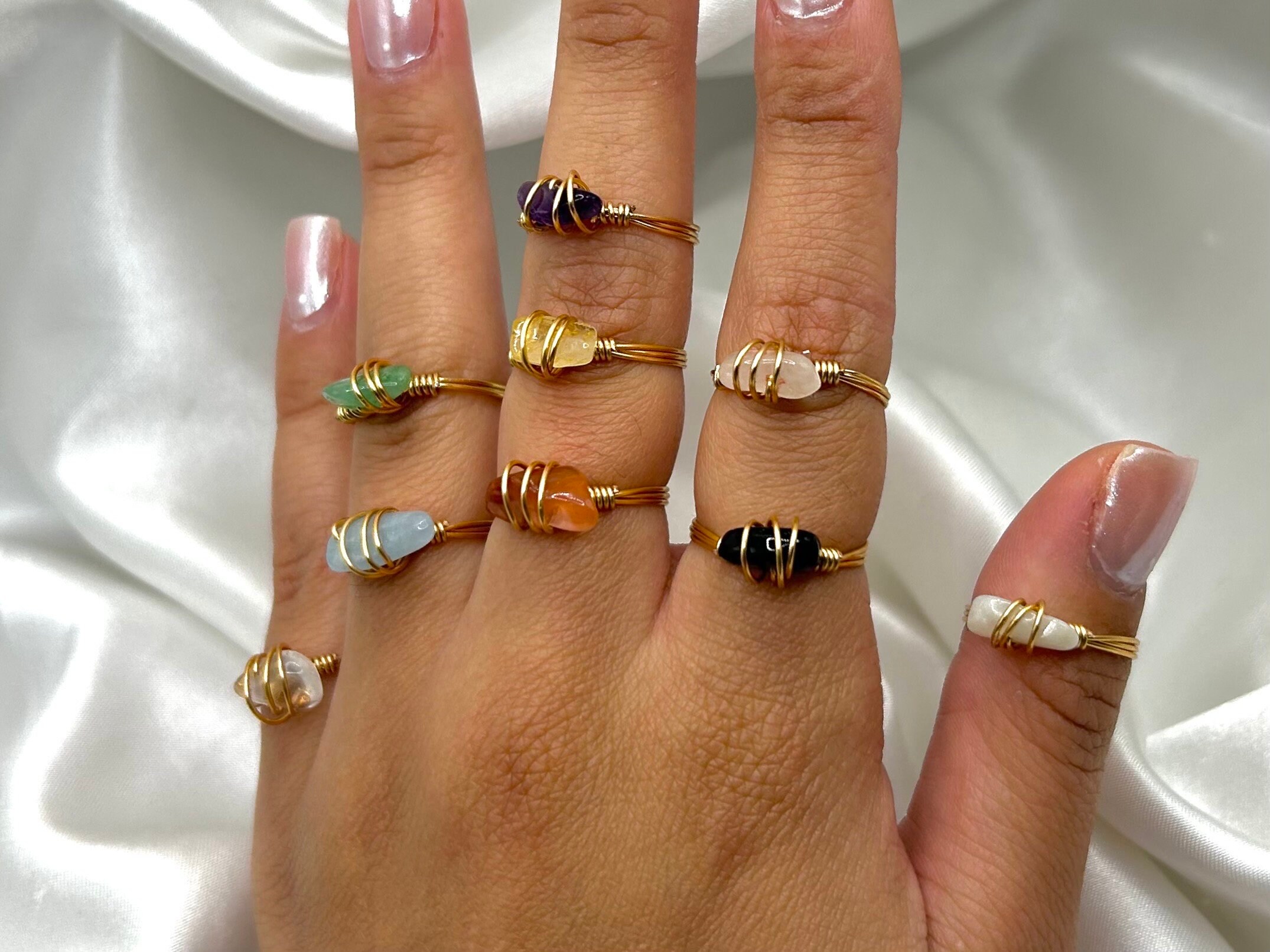 Gold crystal ring discount