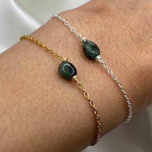 Dainty Emerald Bracelet for Women May Birthstone Gemstone Jewellery Birthstone Jewelry