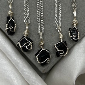 Black Tourmaline Healing Crystal Necklace, Dainty Pendant, Grounding Protection, Anxiety, Positive Energy, Spirituality Handmade Jewellery