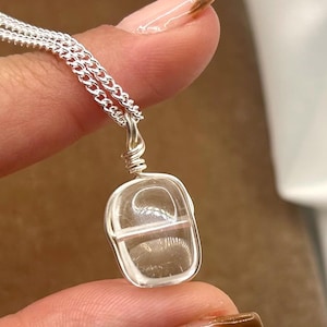 Chunky Clear Quartz Crystal Necklace: Silver Healing Pendant