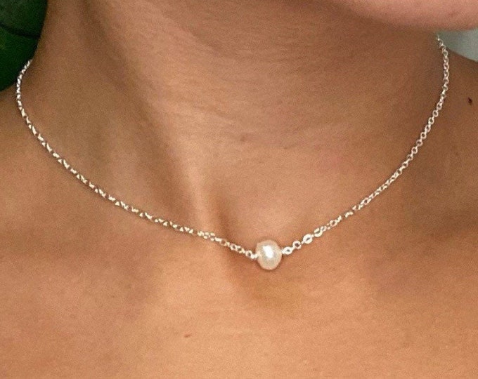 Nina Silver Dainty Pearl Necklace