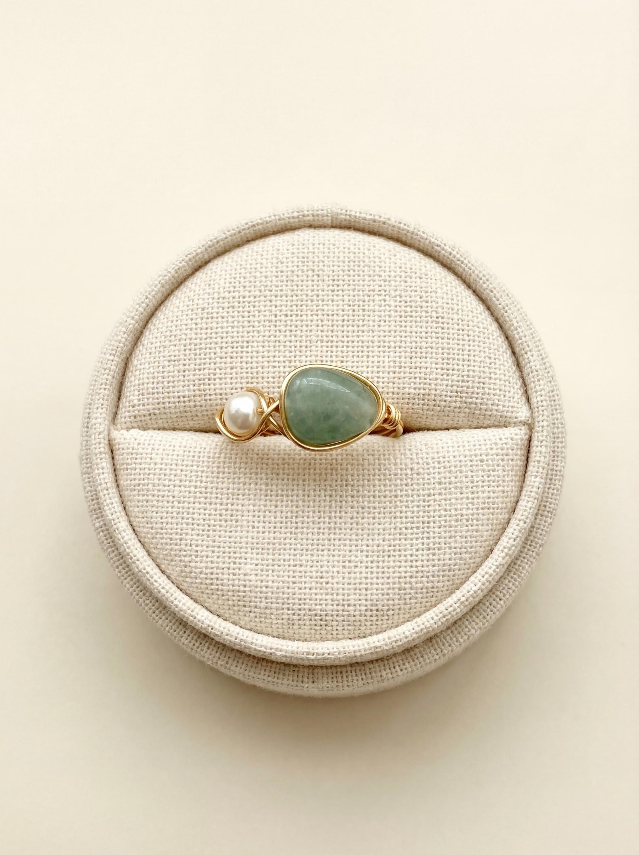 Bague En Aventurine Goutte - Pierre Verte Lithothérapie, Anneau Réglable Unisexe, Neuf Avec étiquette