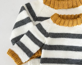 TWO Knitting Patterns | Baby and Toddler Sweater Knitting Pattern | William | Knitted Gift for Baby or Child | Sizes 6m through 4T