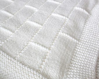 Knitting Pattern Beginners Easy Knit Blanket Cozy Textured Bulky Yarn Handmade Home Decor Gift One Size Fits All Warm Afghan Throw