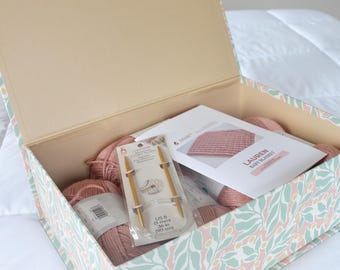 Baby Blanket Kit Knitting Starter Complete Craft Beginner Present Expectant Mother Gift Box Decorative Yarn Project Supplies Nursery DIY