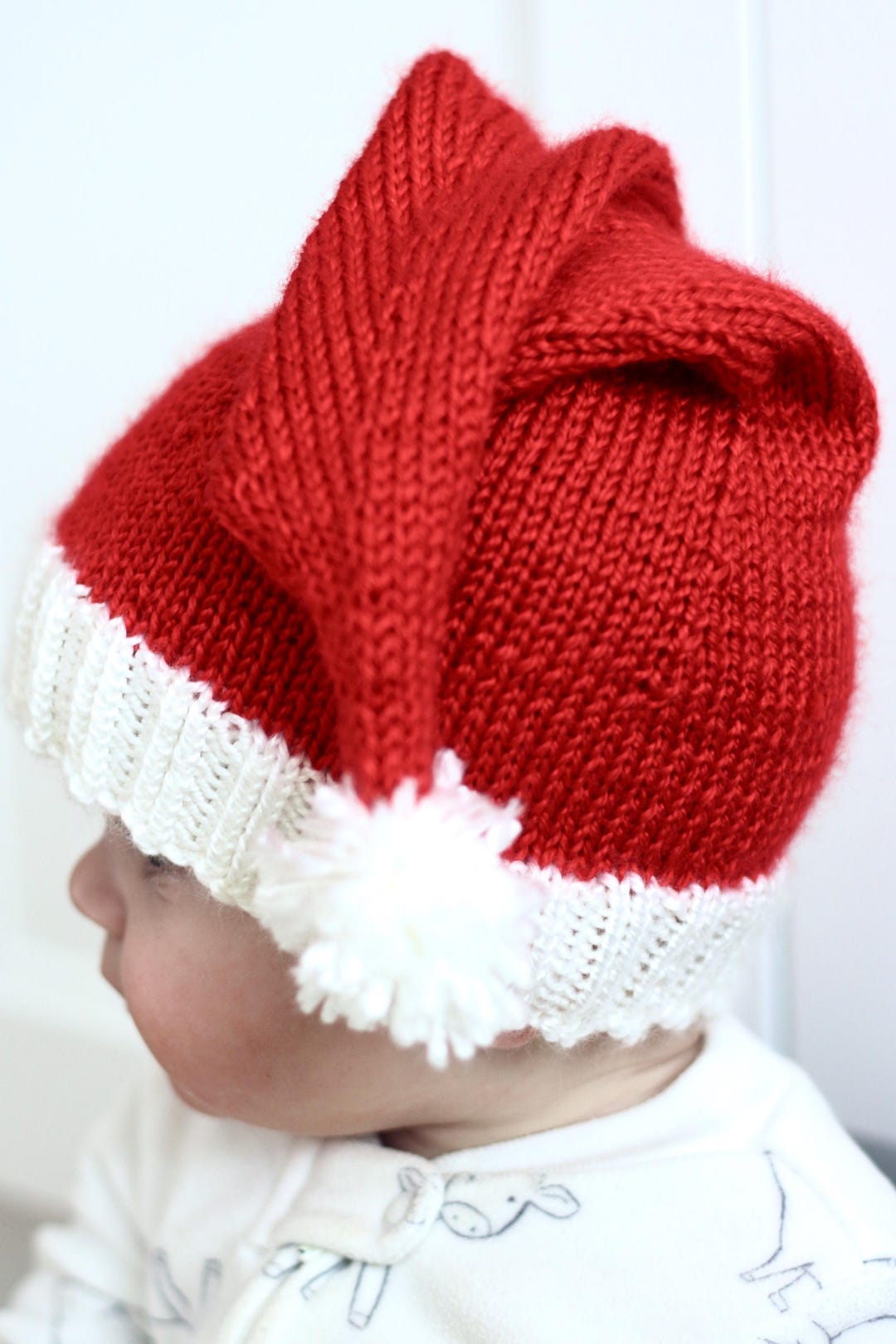 Baby Santa Hat Knitting Pattern Red Hat for Baby or Toddler With Pom Etsy — free download