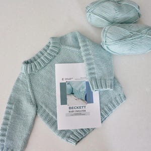 DIY Baby Sweater Knitting Kit | Sweater Pattern, Yarn + Circular Needles | Beginner Knit Project | Chunky Baby Sweater | Newborn Keepsake