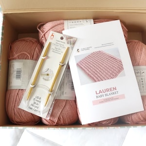 Beginner Knitting Kit, Blanket Knitting Kit, DIY Knit Blanket, Baby ...