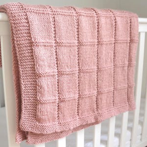Easy Knit Baby Blanket Pattern, Beginner DIY Knitting Project, Handmade Afghan Nursery Decor, Handmade Gift for New Baby (PDF Pattern)