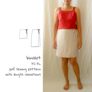 binalot wrap skirt | XS-XL | pdf sewing pattern | mini midi maxi beach skirt