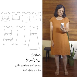 sako sack dress + top | XS-3XL | pdf sewing pattern | box smock dress