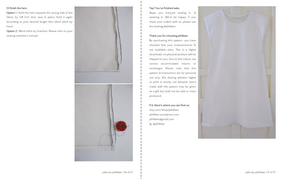 Sako Sack Dress Top Easy Pdf Sewing Pattern &amp; Instructions - Etsy