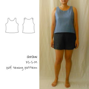 araw tank top | XS-S-M | pdf sewing pattern | basic sleeveless blouse