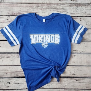 Vikings Team Shirt, Vikings Shirt, School Shirt, Vikings Women&#39;s Shirts, Viking School Spirit Wear, Viking Mascot Shirts,  Football Shirt