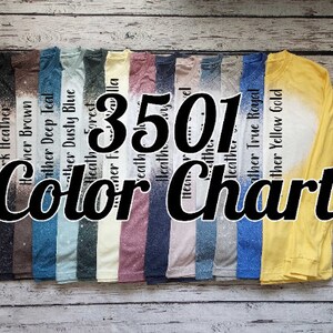 CARTA DE COLORES, Carta de colores Bella Canvas Bleached 3501, Carta Bella Canvas 3501, Carta de colores Bella Canvas Bleached manga larga, Carta 3501