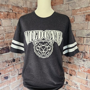 Wildcats Shirt, School Spirit Shirt, Wildcat Mascot Shirt, Wildcat School Tee, Women&#39;s Shirts, Wildcat Game Day Shirts, Football Shirt