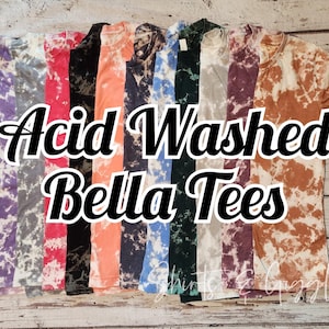 Blank Bleached T-Shirt, Bella+Canvas Shirt, Women&#39;s Shirt, Cowhide T-Shirt, Bleached Shirts, Blank Shirts, Scrunch Bleach Shirt, Unisex Tee