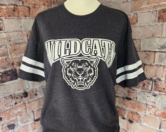 Shirt mascotte Wildcats, T-shirt schoolgeest, voetbalshirt wedstrijddag, spiritwear jeugd- of damesschool