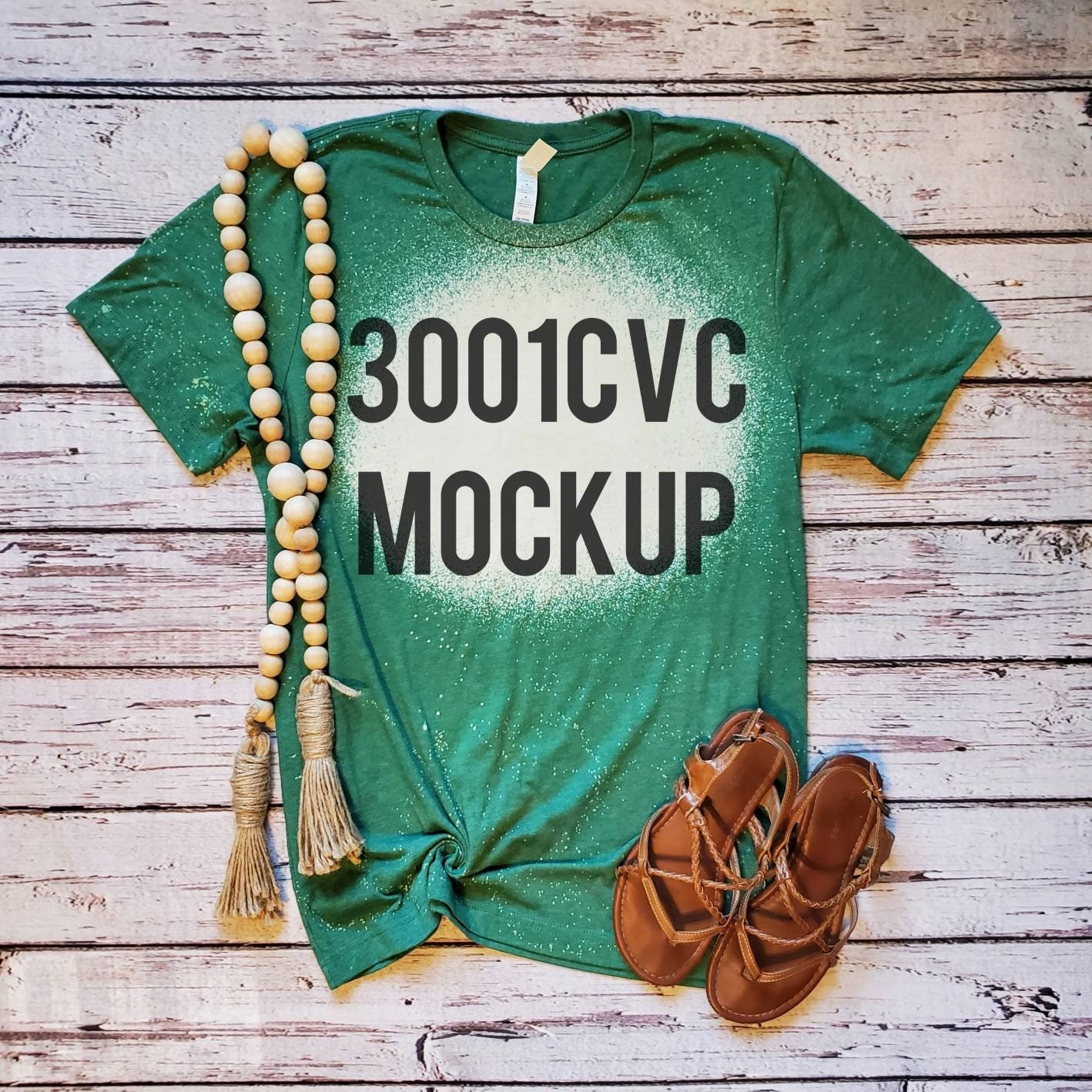 Heather Grass Green Mockup Bellacanvas Bleached Shirt - Etsy