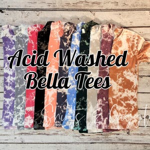 Camiseta desteñida Bella+Canvas 3001CVC para sublimación, base con efecto desgastado y arrugado, camiseta con estampado de piel de vaca para DTF, bases desteñidas para bricolaje