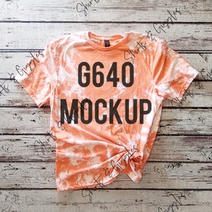 Gildan Acid Wash Shirt Mockup, Heather Orange Mockup, Gildan Mockups, Bleached Shirt Mockups, G640 Shirt Mockup, Digital Download, Mockup