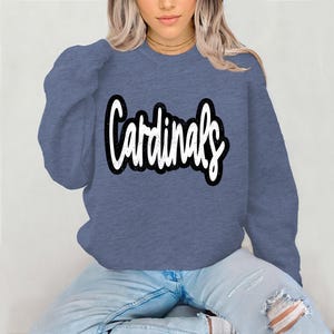 Sudadera con capucha estilo Cardinals con diseño desgastado, sudadera juvenil, mascota de los Cardinals, sudadera unisex, sudadera con capucha para el día del partido. imagen 9