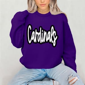 Sudadera con capucha estilo Cardinals con diseño desgastado, sudadera juvenil, mascota de los Cardinals, sudadera unisex, sudadera con capucha para el día del partido. imagen 15