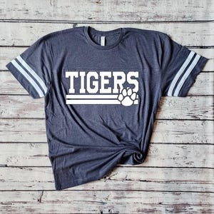 Tigers Team Shirt, Unisex Shirt, Tigers Spirit Wear, Tigers School Shirt, Women&#39;s Shirts, School Spirit Shirt, School Jersey, Ringer Sleeve