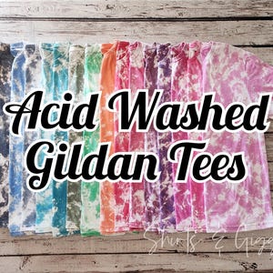 Blank Scrunch Gebleichtes Gildan T-Shirt, Acid Wash Tie Dye Softstyle T-Shirt, DIY Shirt