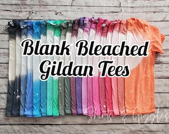 Camiseta Gildan Softstyle blanqueada con centro en blanco, camiseta de sublimación DIY, piezas blanqueadas