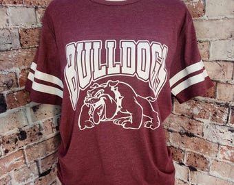 Camiseta Bulldogs School Spirit Jersey, Camiseta unisex ligera, Ropa escolar para mujer