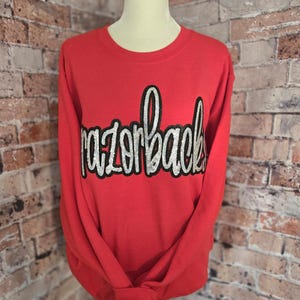 Real Sequin Razorbacks Sweatshirt, Sequin Sweatshirt, Razorbacks Mascot, Bling Sweatshirt, Hooded Women's Sweatshirt, Crewneck  Sweatshirt