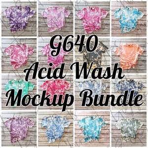 Bundle of G640 Acid Wash Mockups, Bleached Shirt Mockups, Shirt Mockup Bundle, Bleached G640 Mockups, Bleached Gildan Shirt Mockups