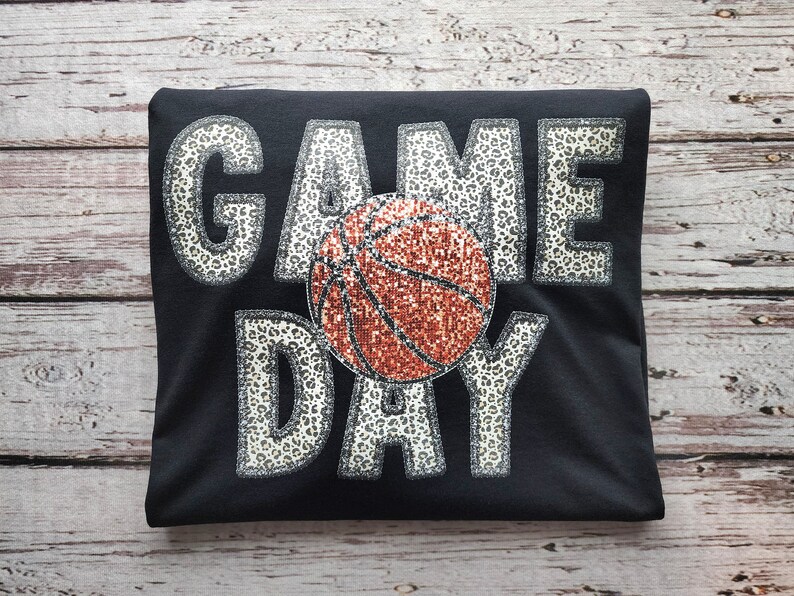 Game Day Shirt - Faux Orange And Silver Glitter
