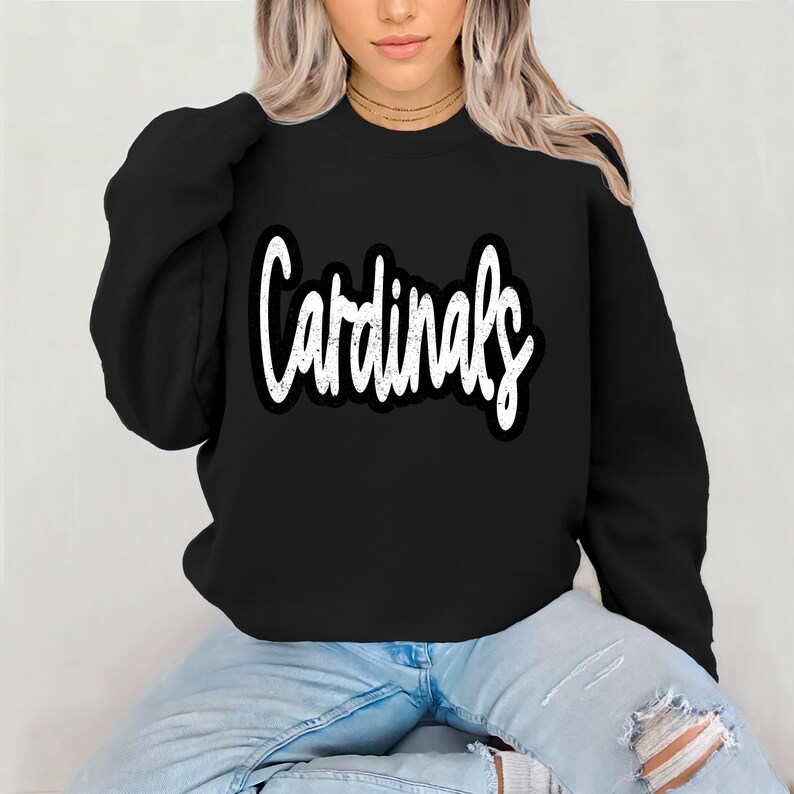Sudadera con capucha estilo Cardinals con diseño desgastado, sudadera juvenil, mascota de los Cardinals, sudadera unisex, sudadera con capucha para el día del partido. imagen 6