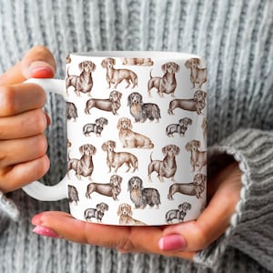 Dachshund Coffee Mug, Watercolor Mug, Dachshund Gift, Dachshund Mug, Dachshund, Christmas Gift, Dog Mug