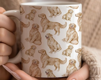 Golden Retriever Coffee Mug, Watercolor Mug, Golden Retriever Gift, Golden Retriever Mug, Golden Retriever, Christmas Gift