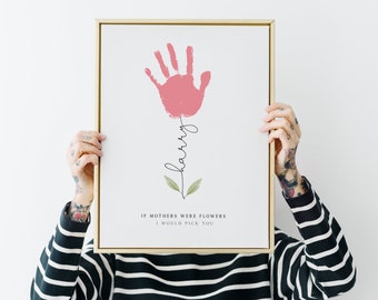 Mothers Day Handprint Print, Personalised Mum Gift, DIY Mum's Birthday, Mum Craft Gift, Baby Keepsake Hand Print, Kids Gift for Mommy