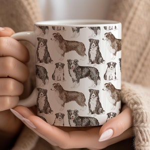 Border Collie Coffee Mug, Watercolor Mug, Border Collie Dog Gift, Border Collie Mug, Border Collie Dog, Christmas Gift