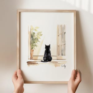 Impresión conmemorativa personalizada para gatos, retrato personalizado, regalo para la pérdida de una mascota, arte conmemorativo para gatos, memorial del Puente del Arcoíris