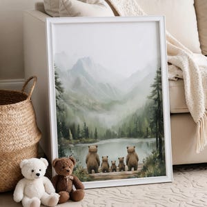 Bear Family Print, Bear Nursery Art, Forest Animal Prints, Woodland Nursery Prints, Toddler Room, Bear Nursery Prints, Nursery Decor
